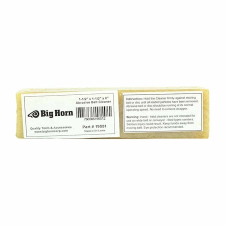 Big Horn 1-1/2 Inch x 1-1/2 Inch x 6 Inch Abrasive Sanding Belt Cleaner 19551